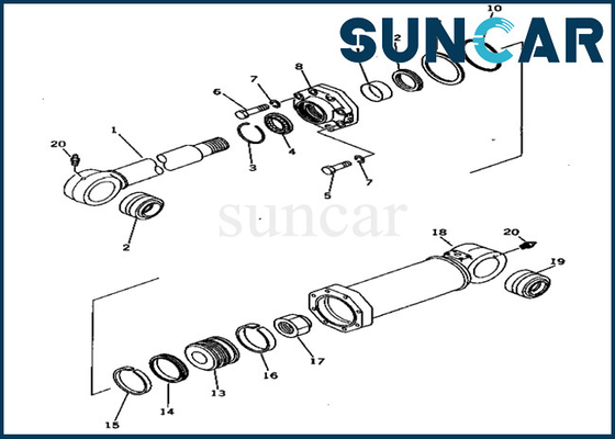 209-63-86401 2096386401 Kit de serviço do cilindro de compensação Carregadeira PC650-1 Kits de vedação Komatsu