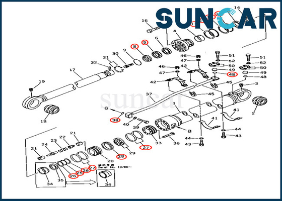 707-99-77240 reparo Kit For Excavator Komatsu PC650-3 PC650LC-5 PC710-5 do selo do cilindro de 7079977240 braços