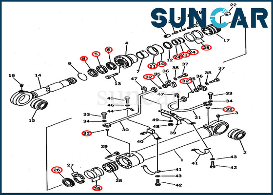 707-99-69600 jogo do selo do cilindro da cubeta ajustes KOMATSU PC650-3 PC650LC-5 PC710-5 de 7079969600 jogos de reparação