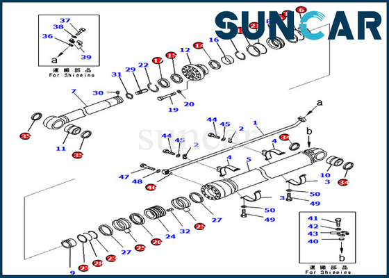 721-98-01370 o selo Kit Hydraulic Cylinder Repair Kit do braço para KOMATSU PC650LC-11 PC700LC-11 modela as peças
