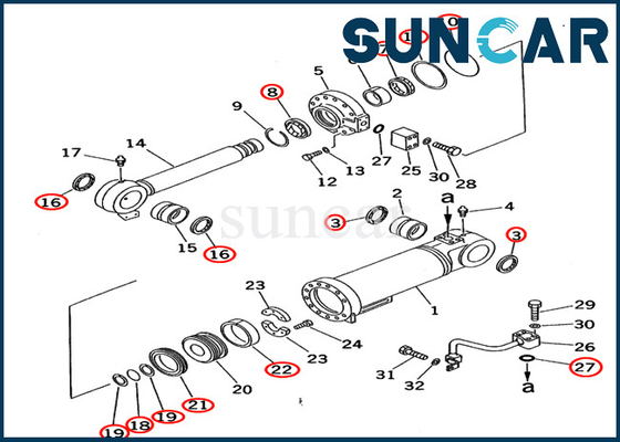 707-98-55500 jogos do selo do cilindro de KOMATSU PC70-7 PC70-7E do jogo 7079855500 do selo do reparo do crescimento