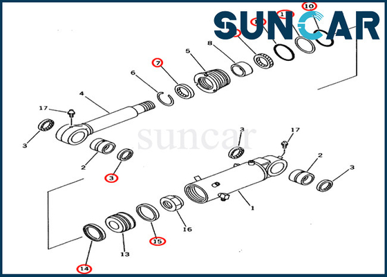 707-98-43130 7079843130 peças de serviço de Kit For Models PC60-7 PC70-7 PC70-7E do reparo do selo do cilindro de lâmina