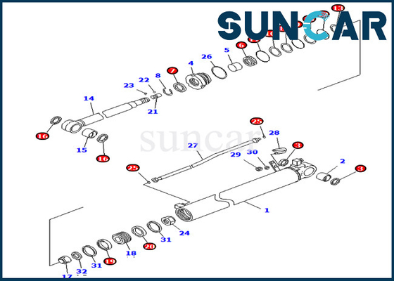 Jogos do serviço 707-99-35350 cilindro de 7079935350 braços que sela o equipamento pesado de Kit For Komatsu PC70-8