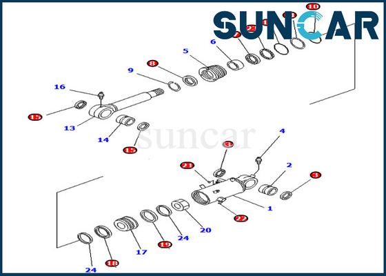 707-99-42550 7079942550 máquina escavadora Inner Parts de Kit Repair Kit Fits PC70-8 KOMATSU do selo do óleo do cilindro de lâmina