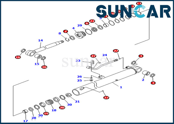 PC70-8 KOMATSU 707-99-36710 selo Kit Replacement Kits do cilindro hidráulico de 7079936710 crescimentos