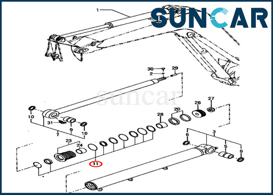 Serviço Kit For Komatsu Models PC70FR-1 do cilindro do braço dos jogos YM172187-72020 YM17218772020 do selo