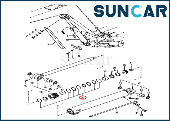 Peças de serviço dos modelos PC70FR-1 do jogo YM172187-72250 YM17218772250 KOMATSU do selo do reparo do cilindro do crescimento