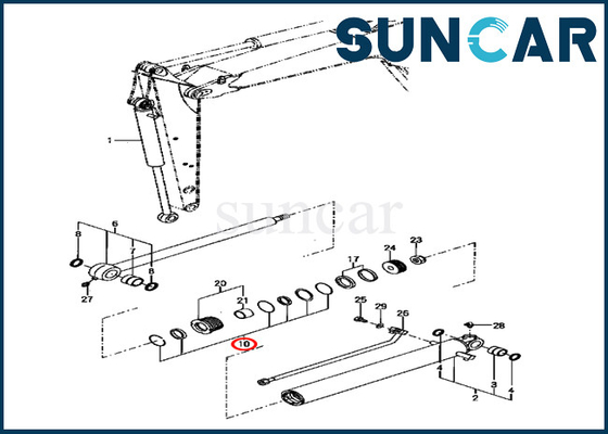 Reparo Kit Hydraulic Cylinder do selo da cubeta da máquina escavadora YM172187-72770 YM17218772770 de PC70FR-1 KOMATSU