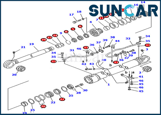 707-99-77380 cilindro hidráulico de 7079977380 jogos do selo do crescimento para as peças de serviço de KOMATSU PC750-6 PC800-6