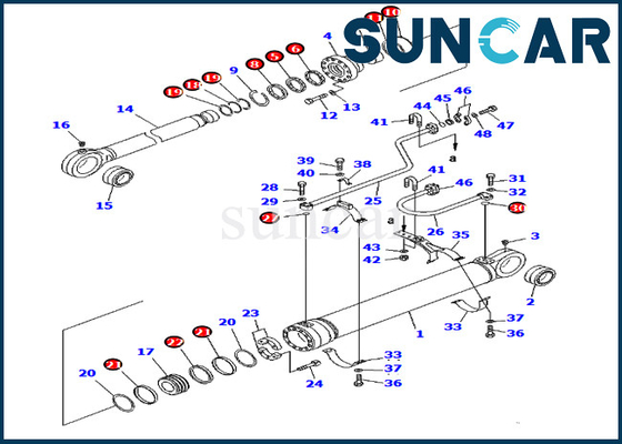 Máquina escavadora Cylinder Service Parts do jogo 707-99-69660 7079969660 KOMATSU do selo do reparo da cubeta PC750-6